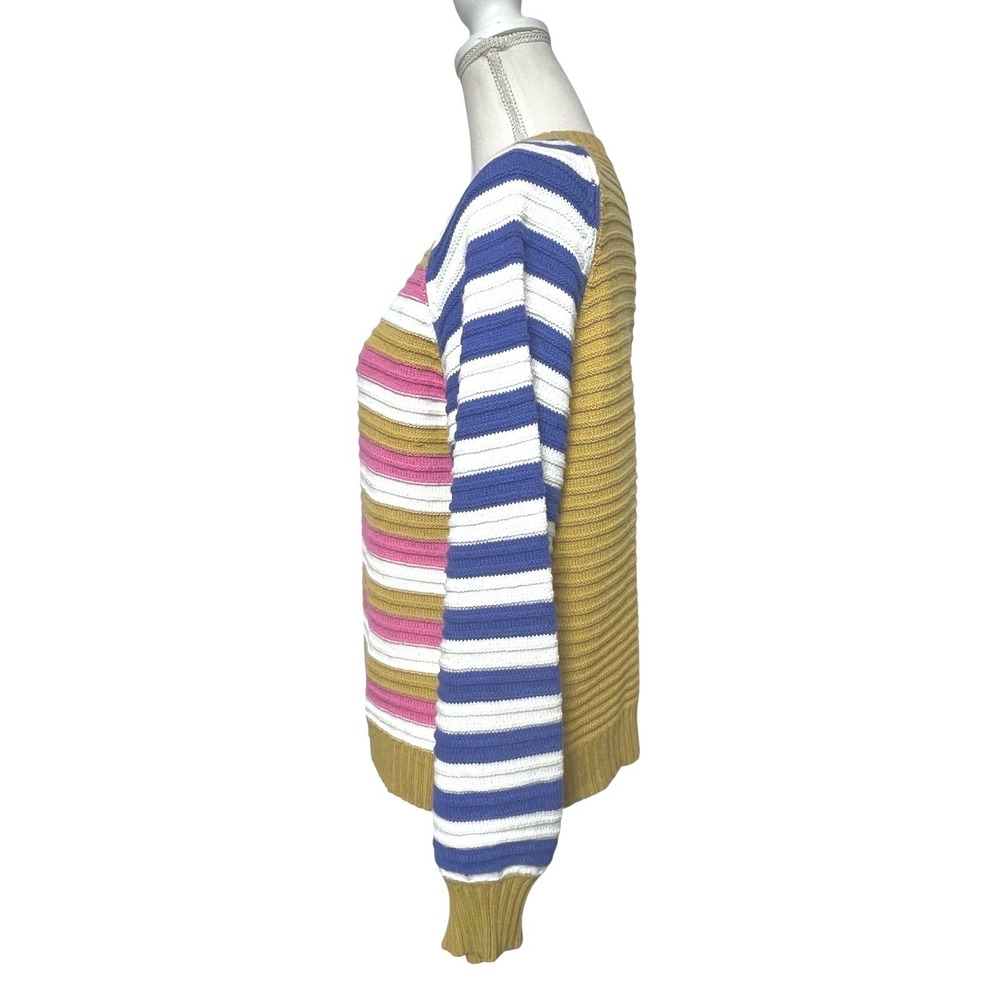 Hem & Thread Colorblock Striped Knit Sweater Women's Large - Picture 6 of 10